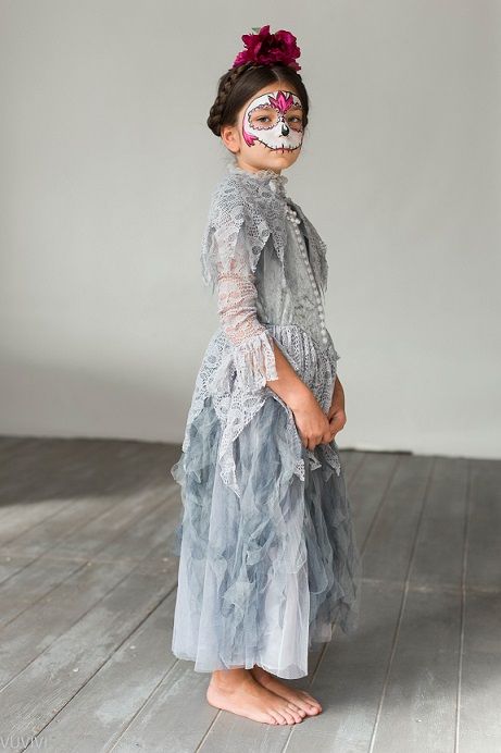 Mexikanische Totenmaske Idee kleine Mädchen Halloween