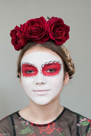 Mexikanische Totenmaske für Mädchen Kinderschminken