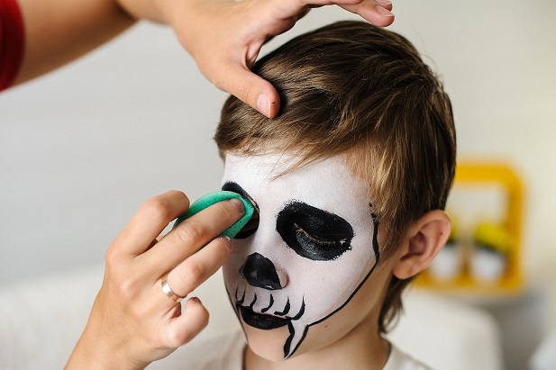Skelett schminken Kinder Halloween