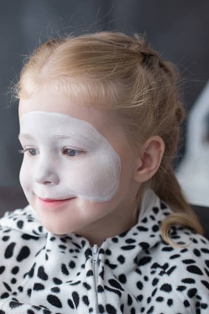 Dalmatiner Kinderschminken einfache Idee Fasching