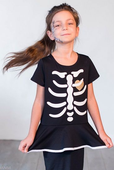 Halloween Fasching Mädchen Skelett Kinderschminken