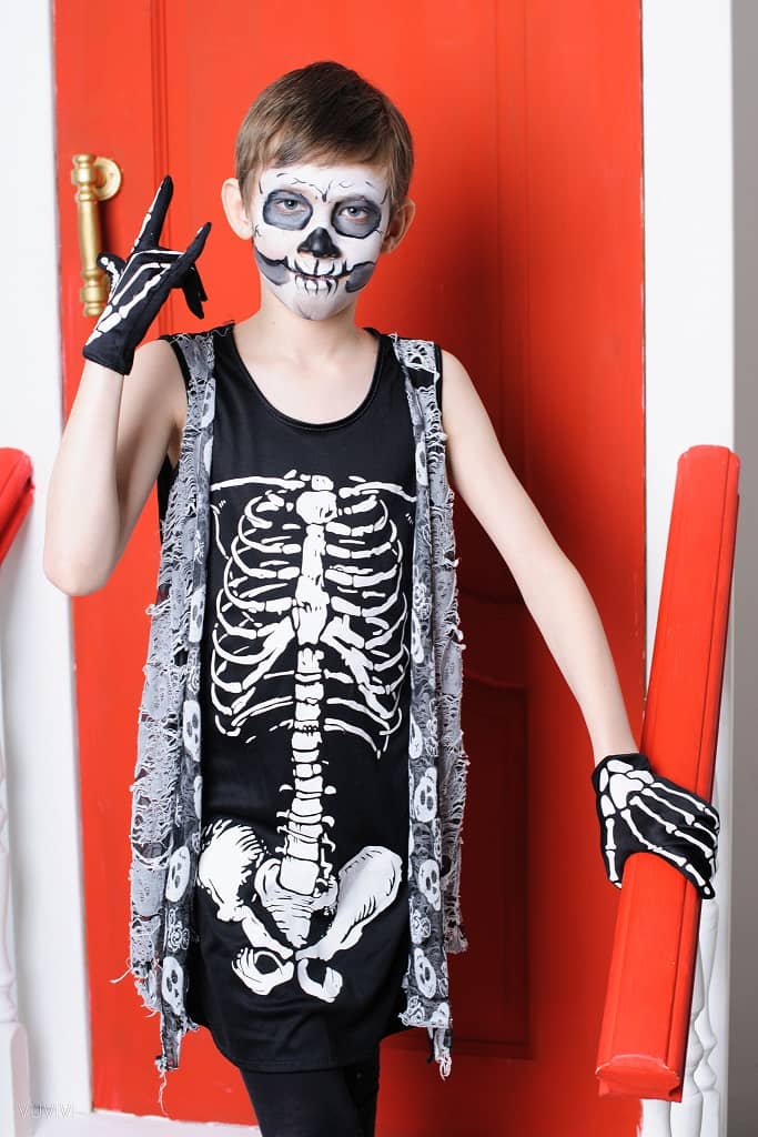 Halloween Kostuem Junge Idee Skelett