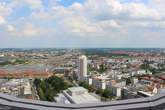 Leipzig von oben City Hochhaus Leipzig