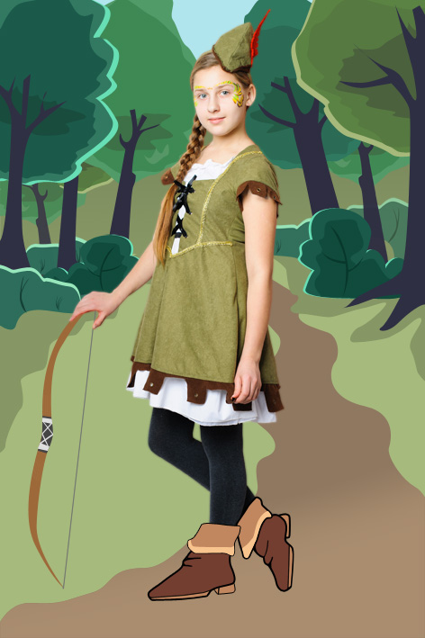 Robin Hood Mädchen Kinderschminken Kostüm Idee