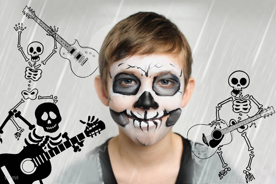 Skelett Kinderschminken Junge Idee Halloween