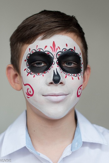 Mexikanische Totenmaske Kinderschminken für Jungs