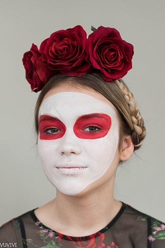 Kinderschminken Mexikanische Totenmaske für Teenie-Mädchen einfach